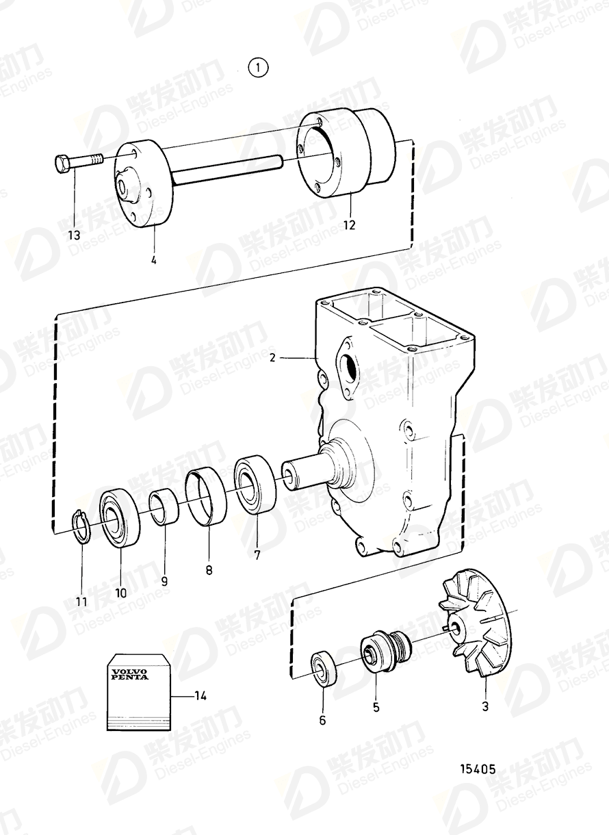 volvo penta Spacer sleeve 1542871 Drawing volvo penta Spacer sleeve 1542871 Drawing